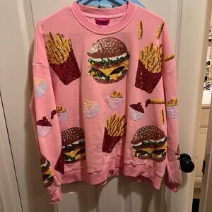 Queen of Sparkles Burgers and Fries Sweatshirt